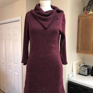 Body con sweater dress with zip cowl neck